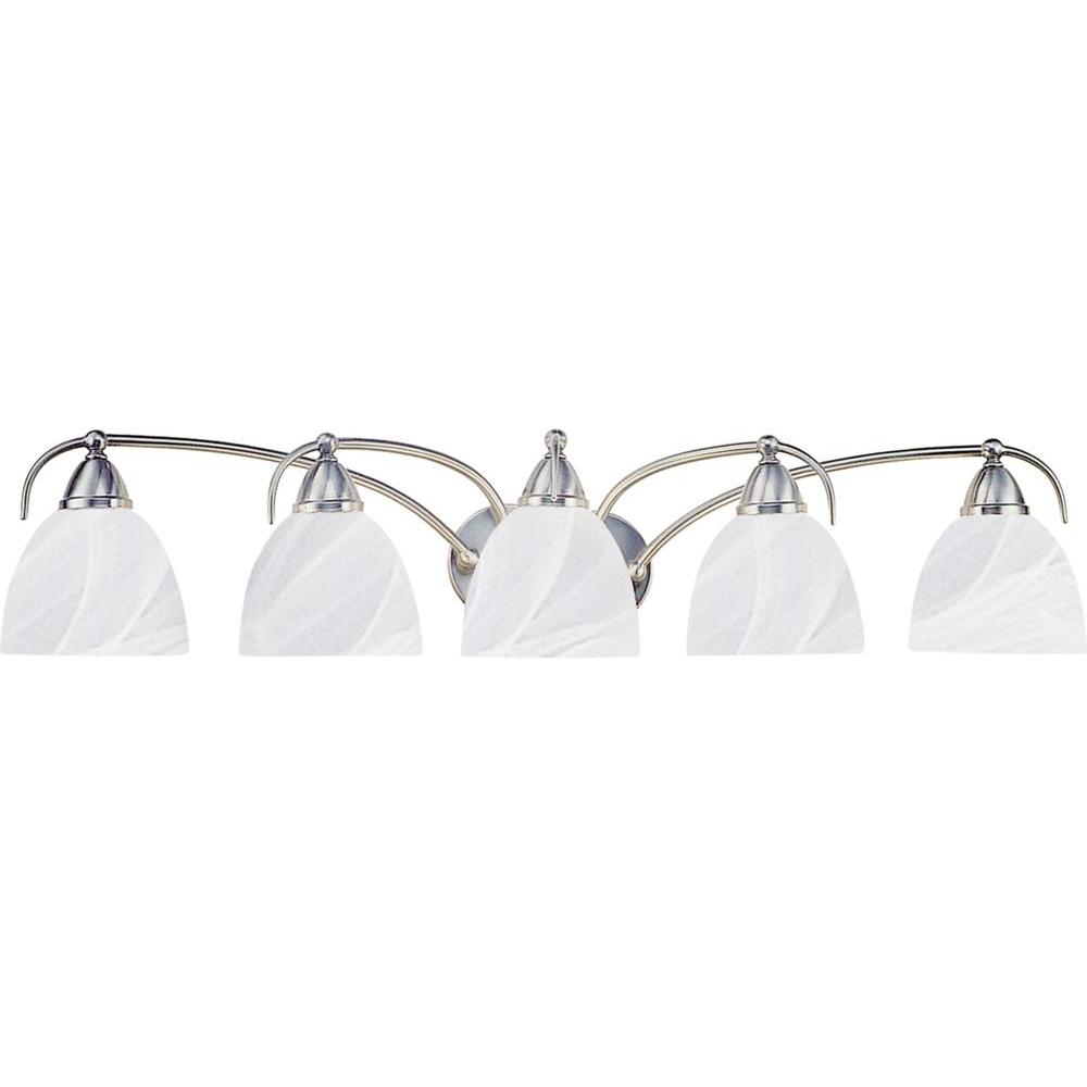 5-Light Brushed Nickel Bath and Vanity Light