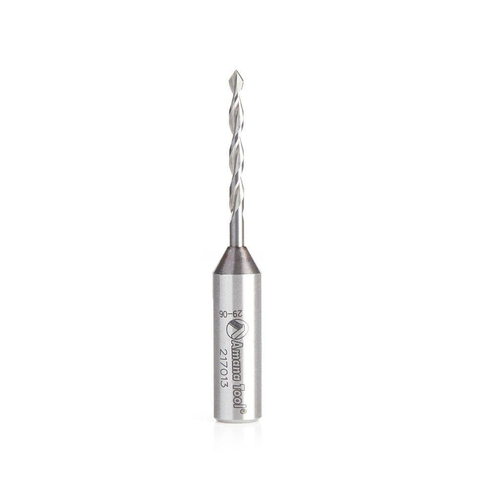 Amana 217013 Solid Carbide Through-Hole Dowel Drill Boring Bit R/H 3mm Dia x 70mm Long x 10mm Shank