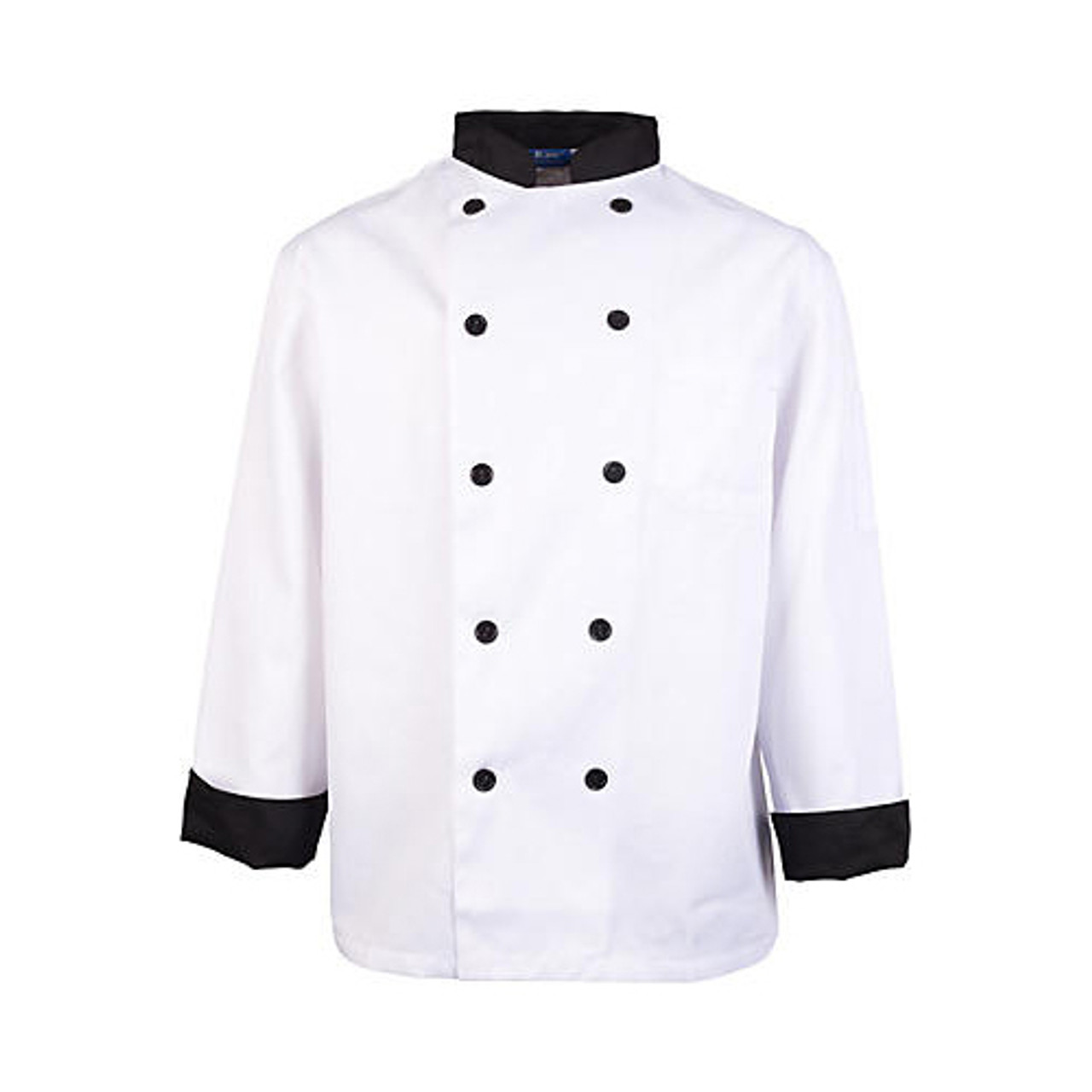10482XL - KNG - 2XL White and Black Executive Chef Coat