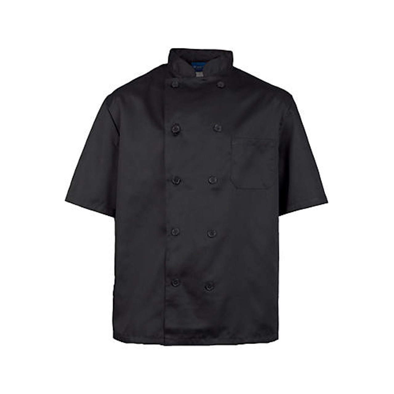 1053M - KNG - Medium Men's Black Short Sleeve Chef Coat