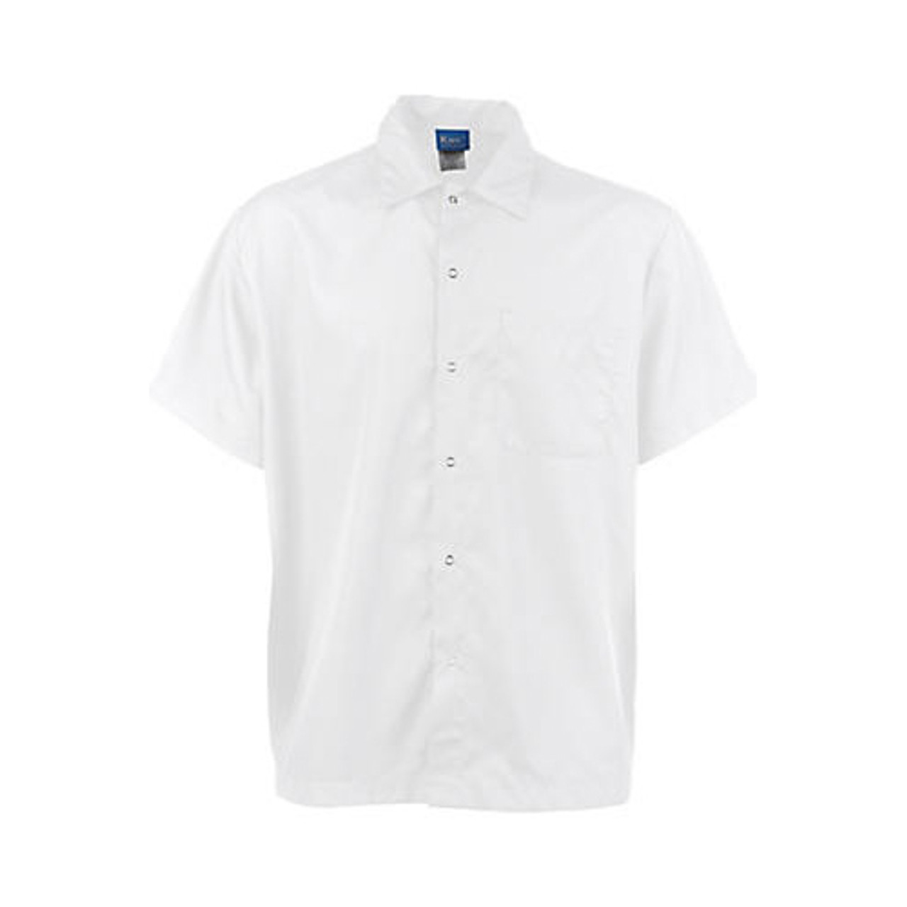 1140M - KNG - Medium White Snap Front Cooks Shirt
