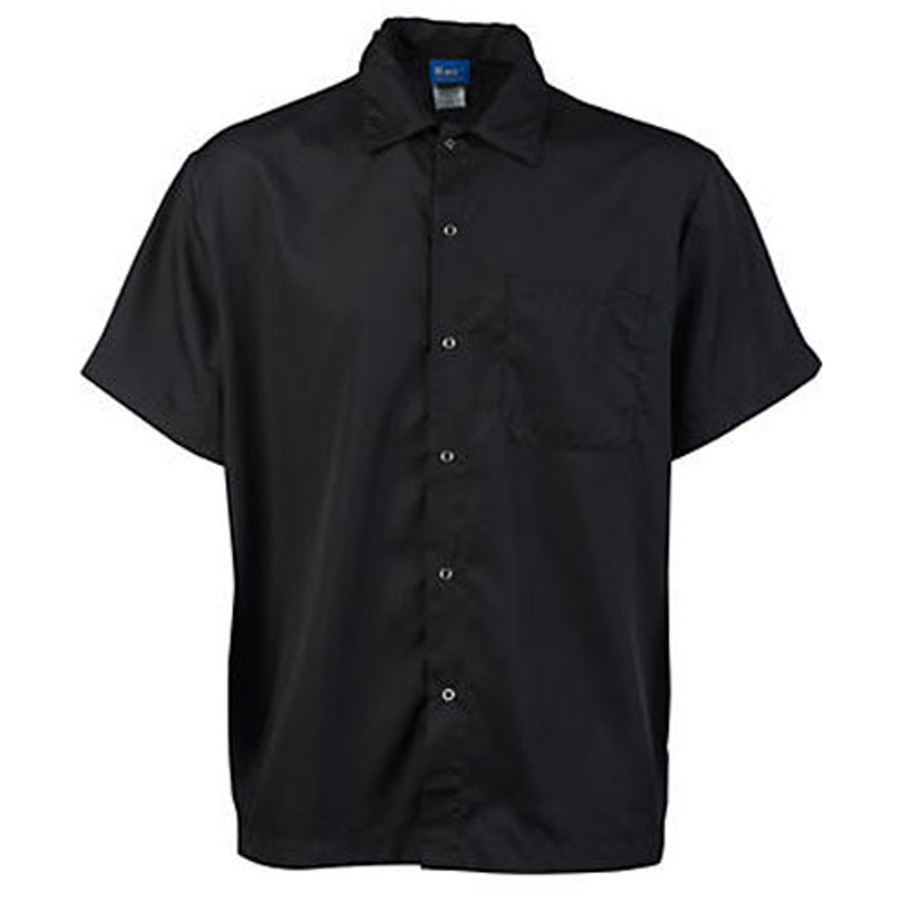 11422XL - KNG - 2XL Black Snap Front Cooks Shirt