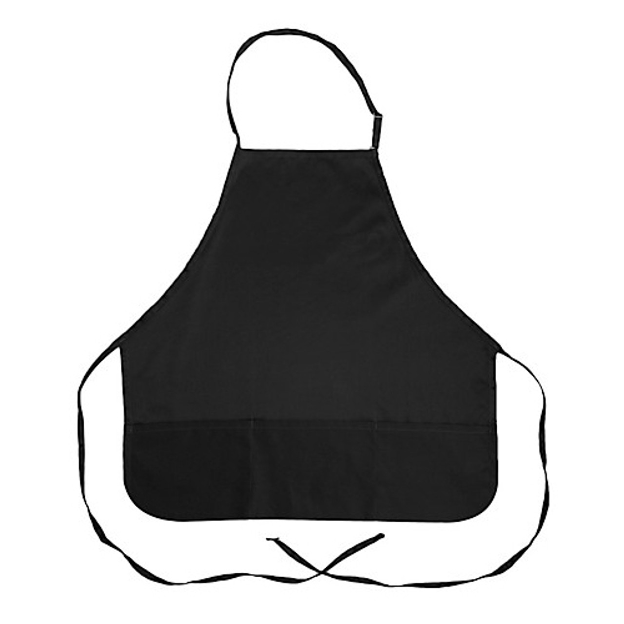2104BLK - KNG - 3 Pocket Black Rounded Bib Apron