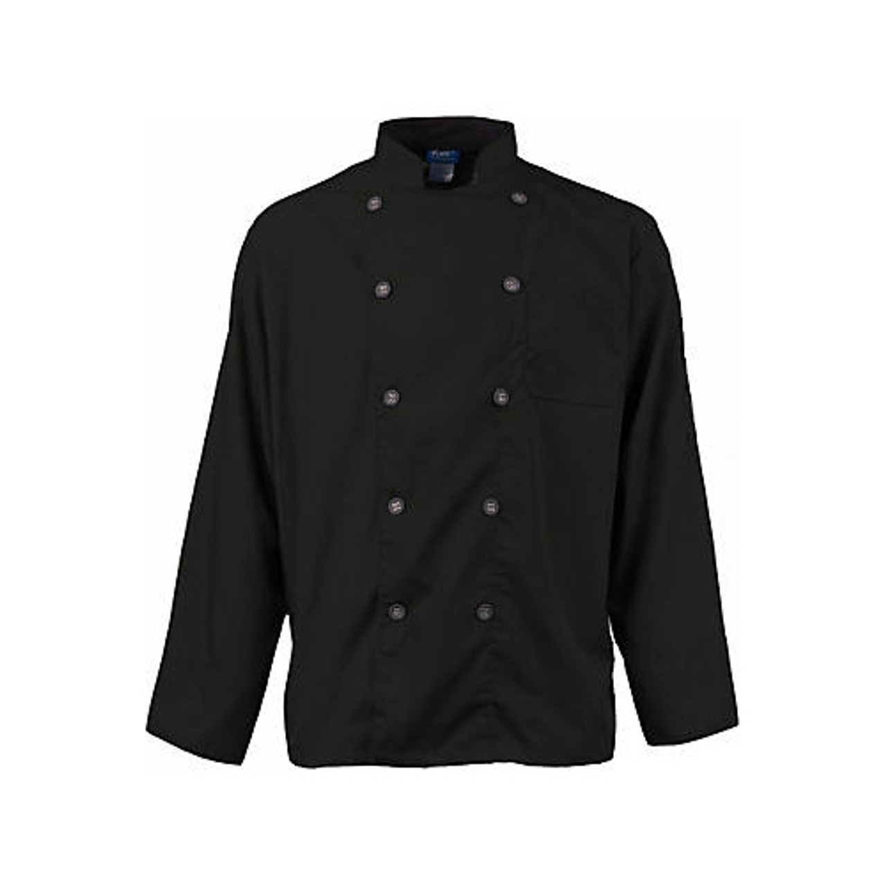 2122BKSLL - KNG - Large Men's Active Black Long Sleeve Chef Coat