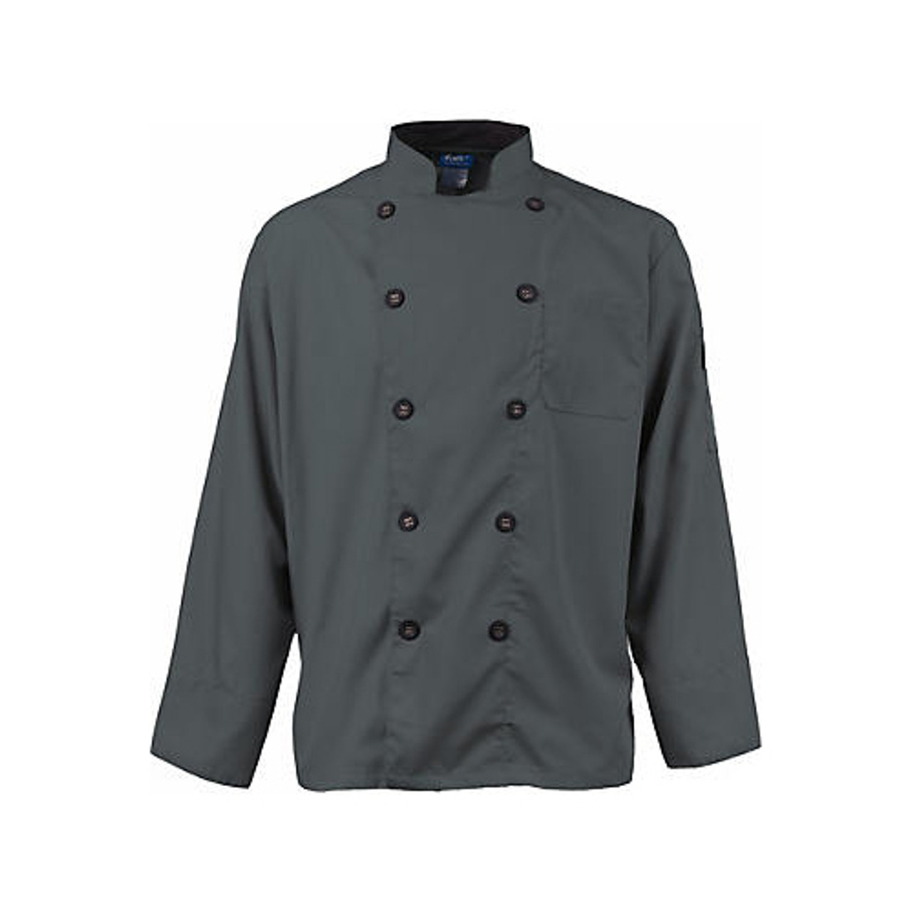 2122SLBK3XL - KNG - 3XL Men's Active Slate Long Sleeve Chef Coat