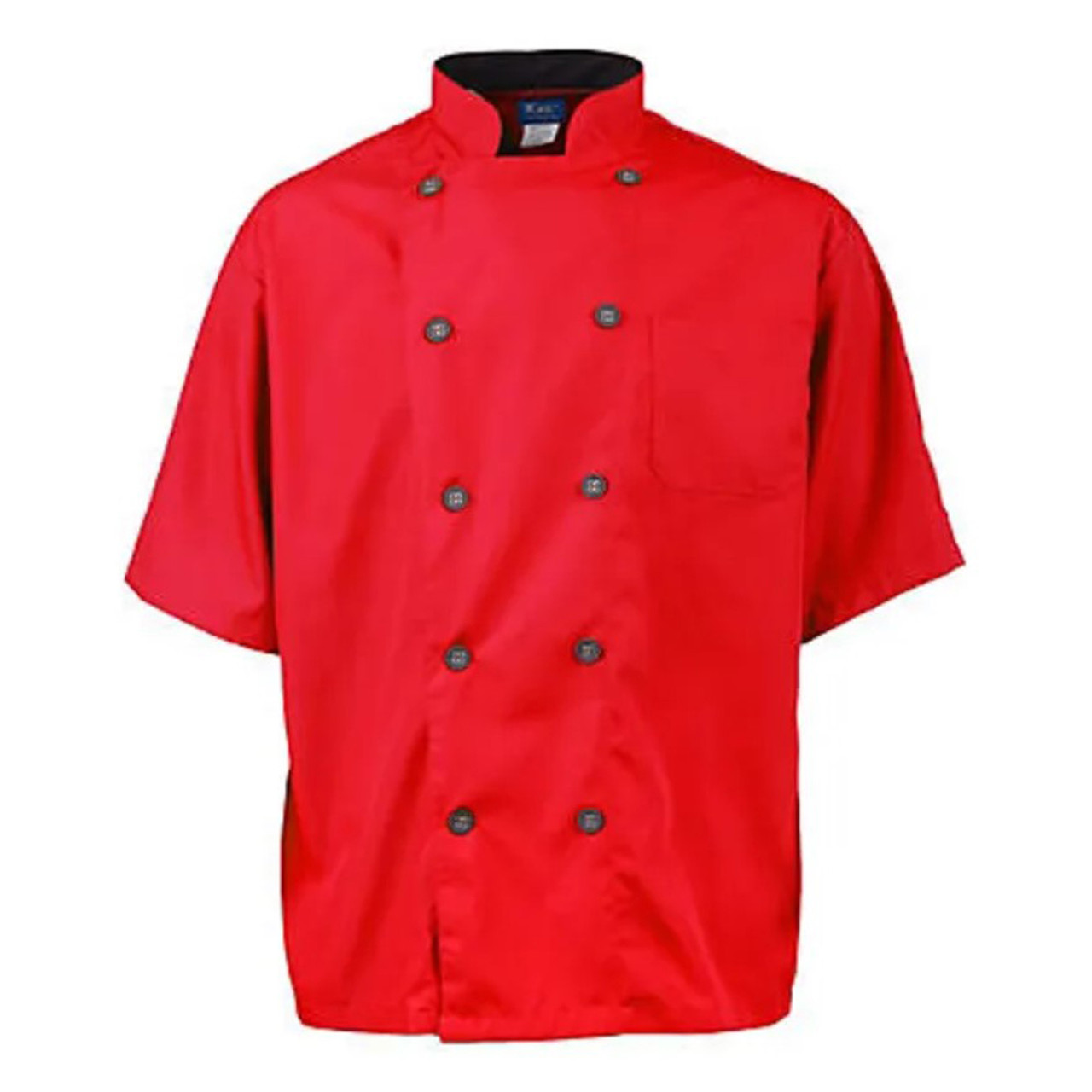 2124RDSL4XL - KNG - 4XL Men's Active Red Short Sleeve Chef Coat