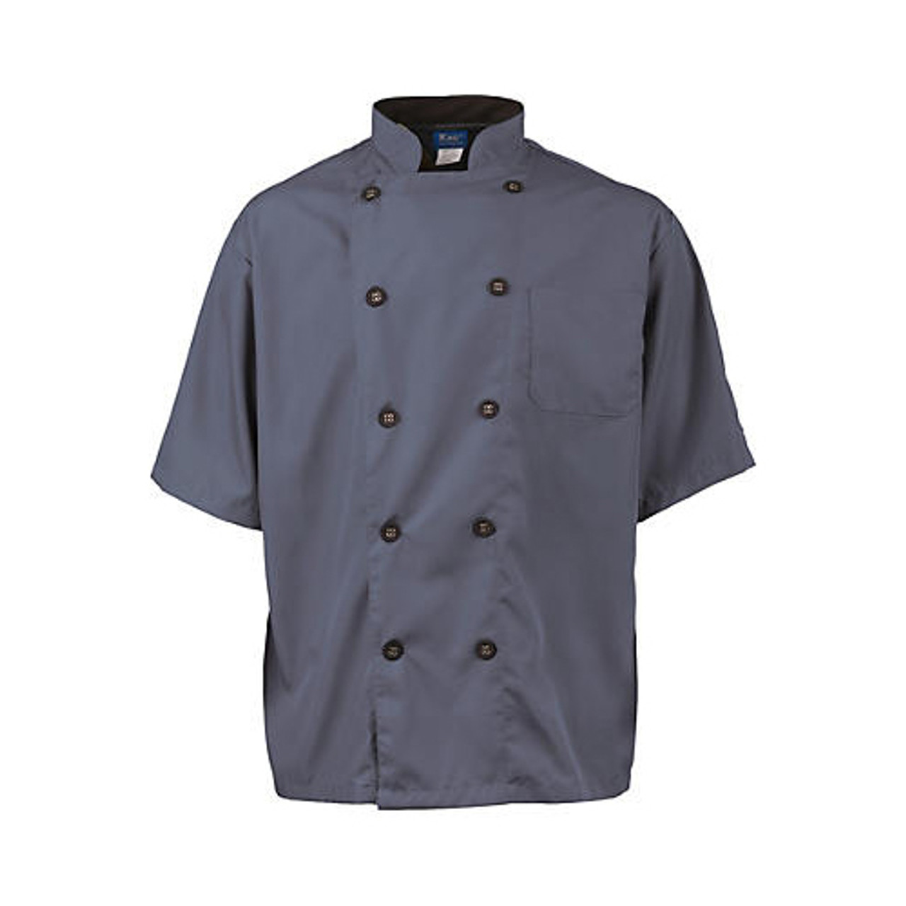 2124SLBKL - KNG - Large Men's Active Slate Short Sleeve Chef Coat