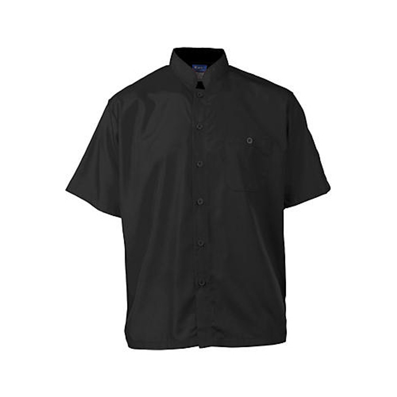 2126BKBKM - KNG - Medium Men's Active Black Short Sleeve Chef Shirt