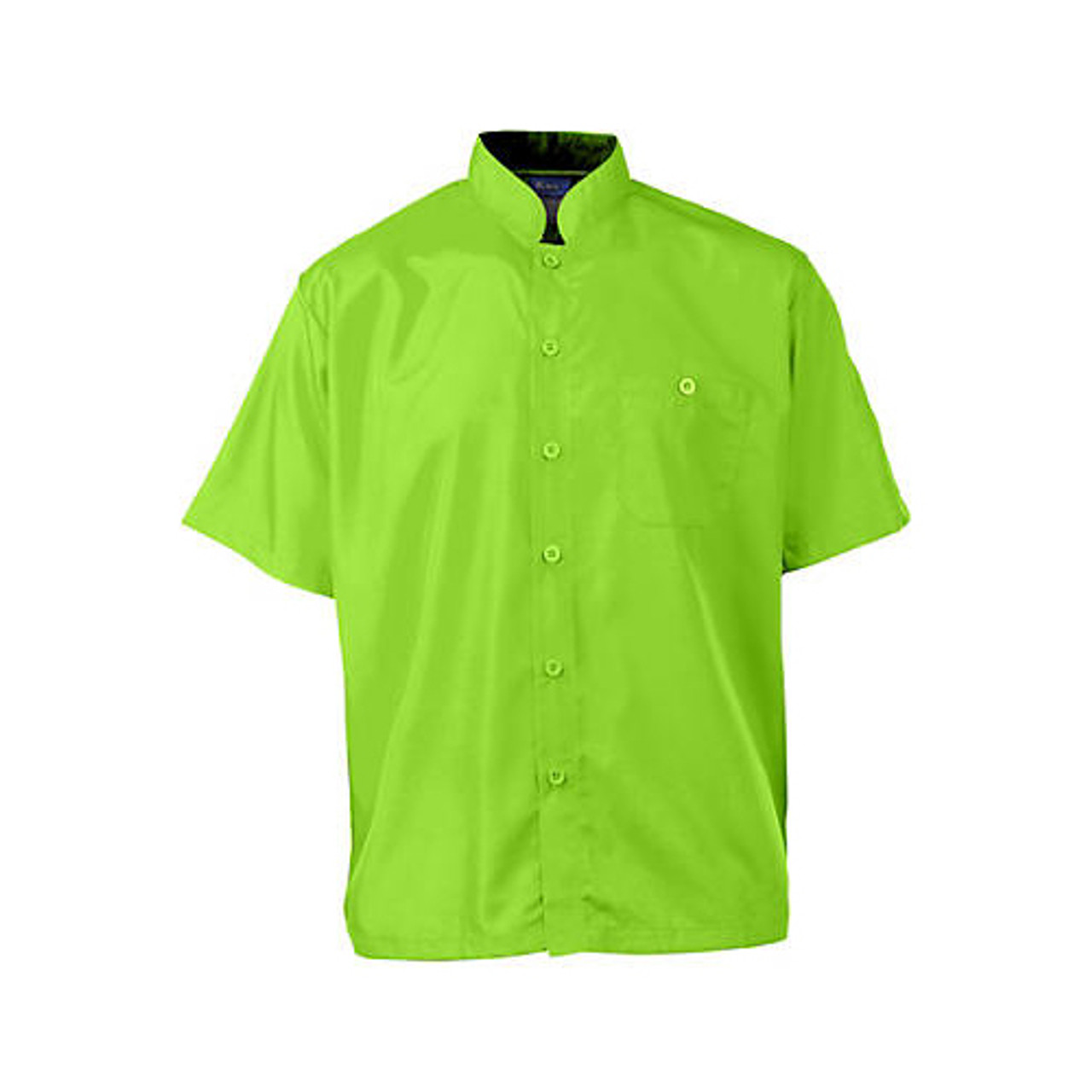 2126LMBKM - KNG - Medium Men's Active Lime Green Short Sleeve Chef Shirt
