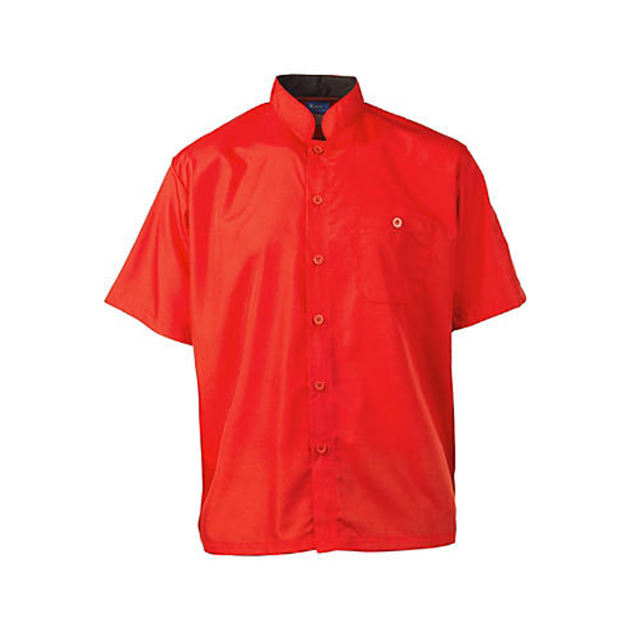 2126RDBKS - KNG - Small Men's Active Red Short Sleeve Chef Shirt