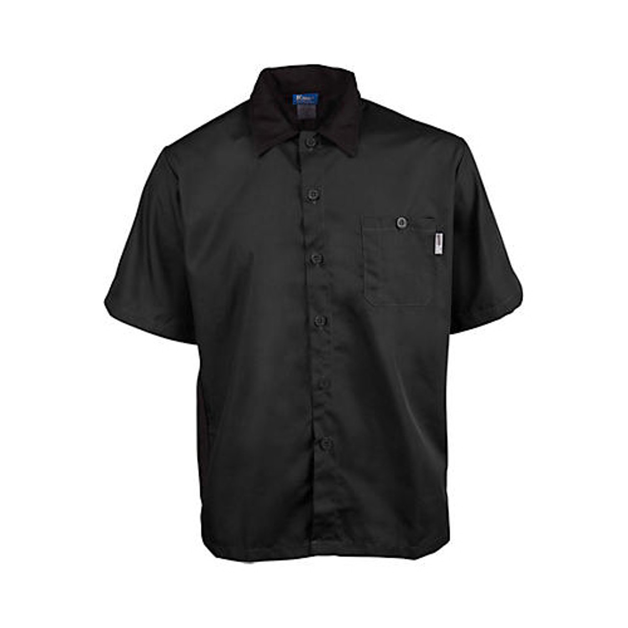2240BKBKS - KNG - Sm Active Lightweight Black Chef Shirt