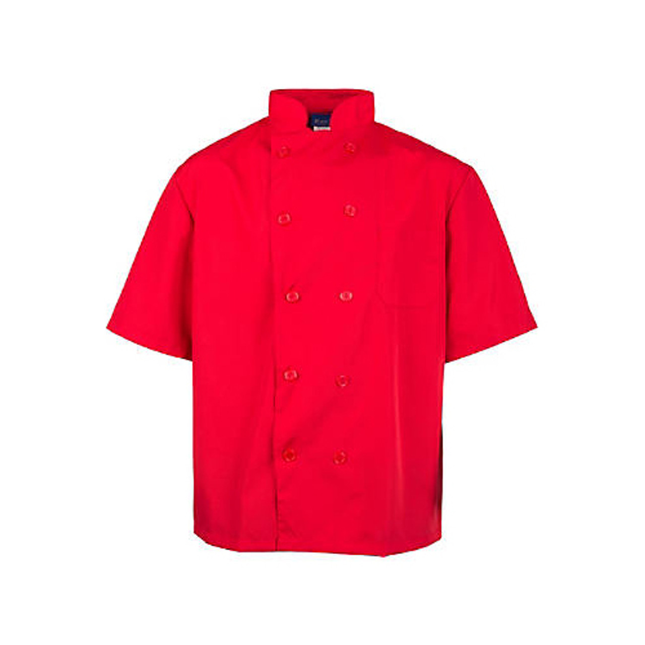 2578REDM - KNG - M Lightweight Short Sleeve Red Chef Coat