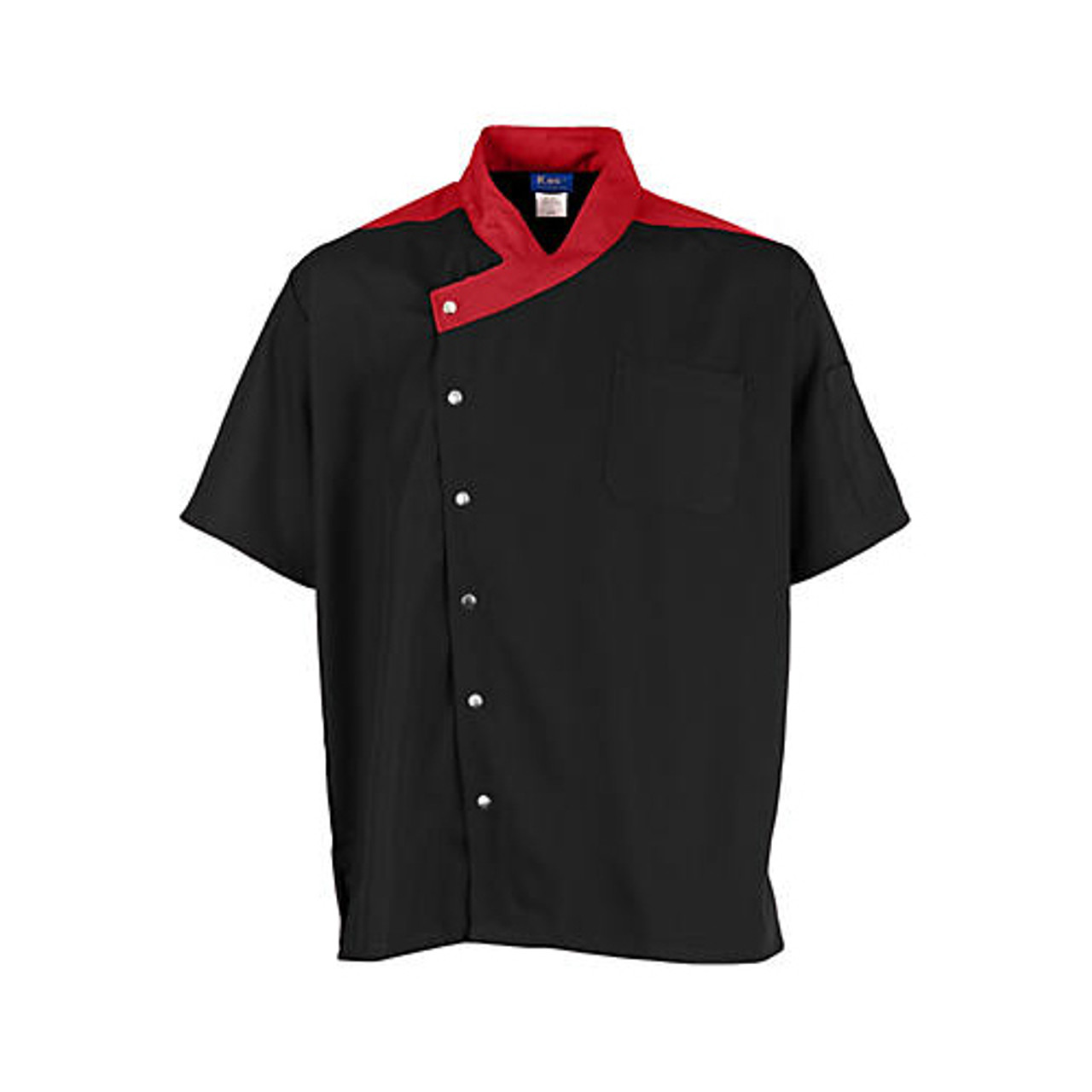 2779BKRDL - KNG - Lg Lightweight Uptown Black and Red Chef Coat