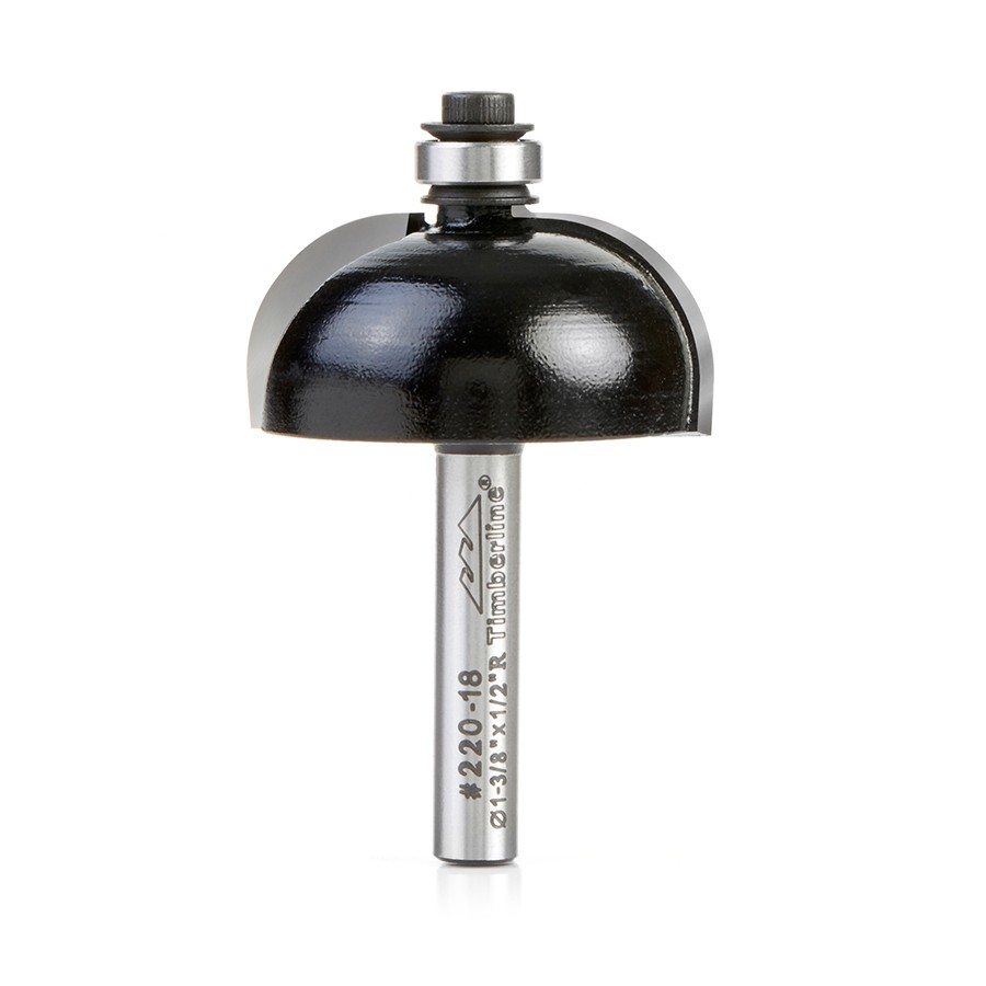 Timberline 220-18 Cove 1/2 Radius x 1-3/8 Dia x 5/8 x 1/4″ Shank with Ball Bearing