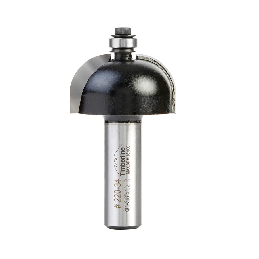 Timberline 220-34 Cove 1/2 Radiusx 1-3/8 Dia x 3/4 x 1/2″ Shank with Ball Bearing