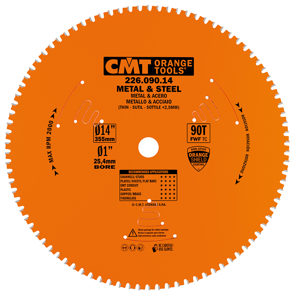 CMT 226.090.14 – DRY CUT BLADE 14″x90x1″