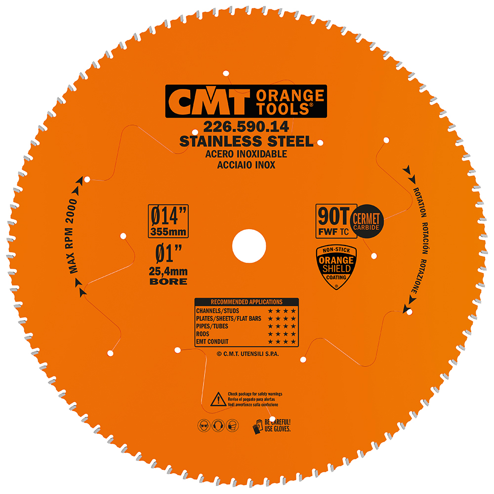 CMT 226.590.14 – STAINLESS STEEL BLADE 14″x90x1″