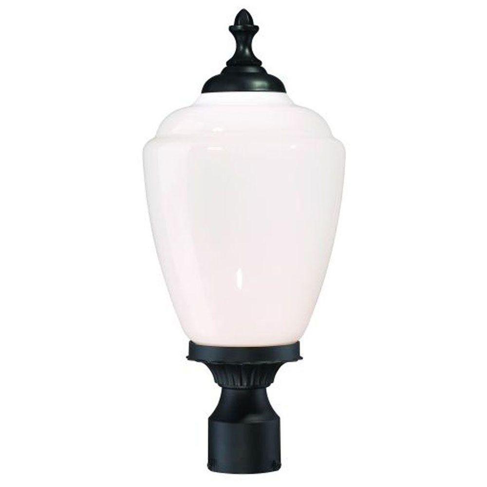 Acorn Collection 1-Light Matte Black Outdoor Post-Mount Fixture