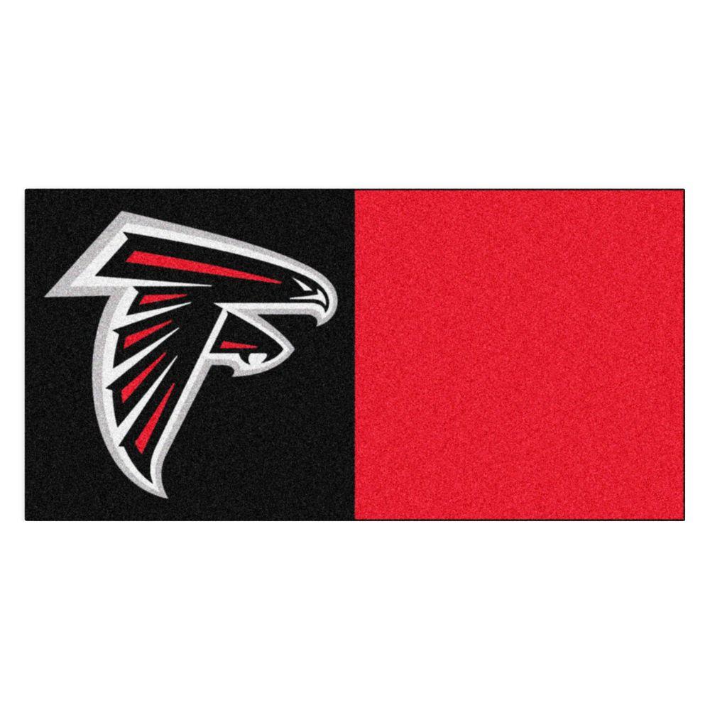 FANMATS NFL - Atlanta Falcons Black and Red Nylon 18 in. x 18 in. Carpet Tile (20 Tiles/Case)