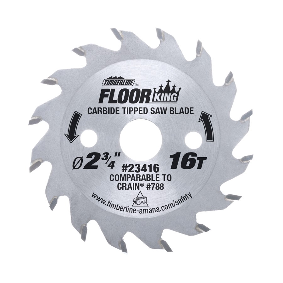 Timberline 23416 Floor King Comparable to Crain® 788 for Toe-Kick 795 Saw 2-3/4″ Dia x 16T ATB, 10 Deg, 1/2 Bevel Bore