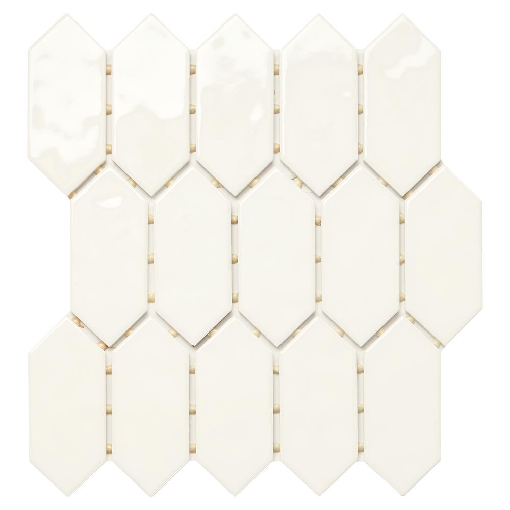 Marazzi LuxeCraft 11 in. x 12 in. x 6.35mm White Ceramic Picket Mosaic Wall Tile (0.73 sq. ft. / piece)