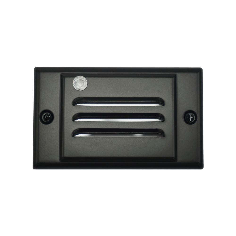 STP Series Line Voltage Black Horizontal LED Stair Light with Dusk to Dawn Sensor