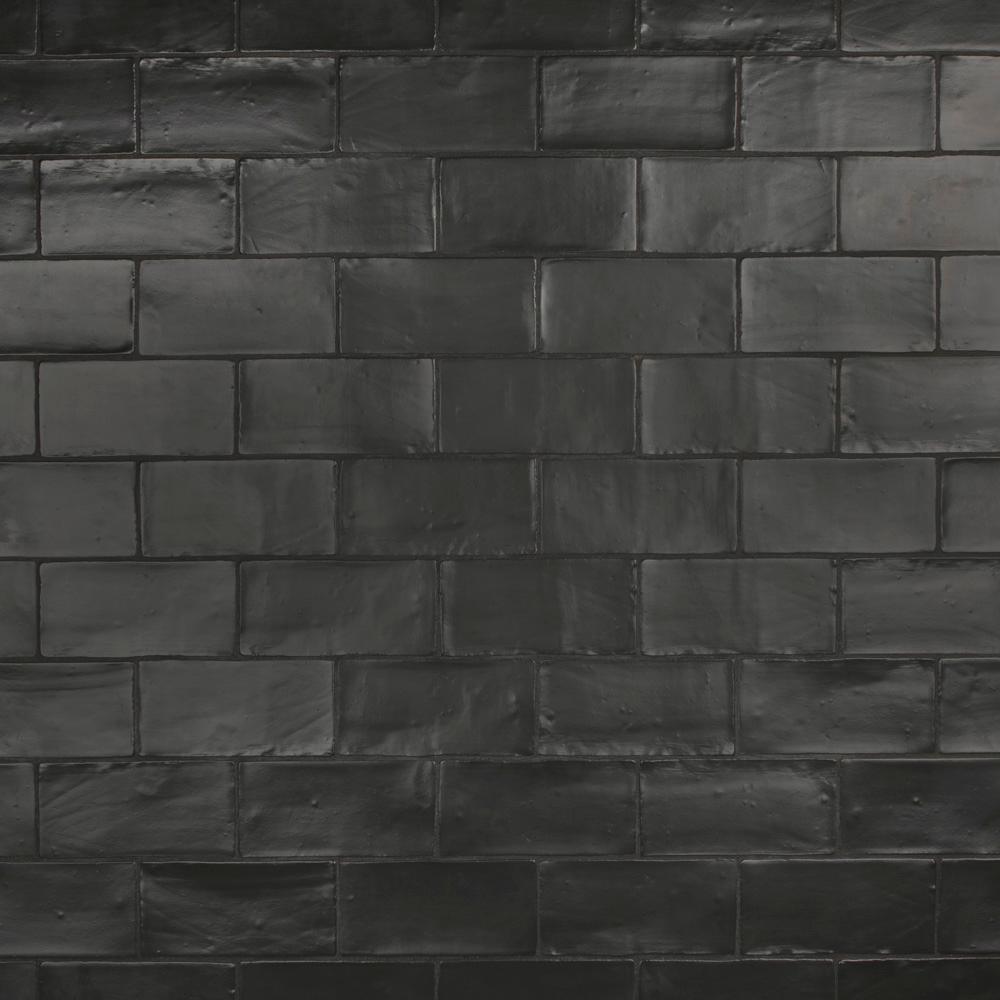 Merola Tile Chester Matte Nero 3 in. x 6 in. Ceramic Wall Subway Tile (6.02 sq. ft. / Case)
