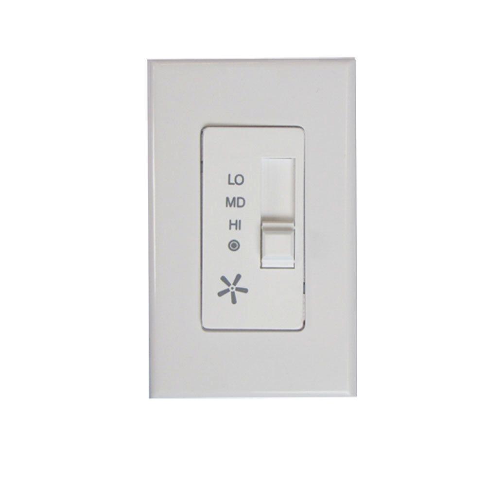 3-Speed Single Slide Performance White Fan Switch