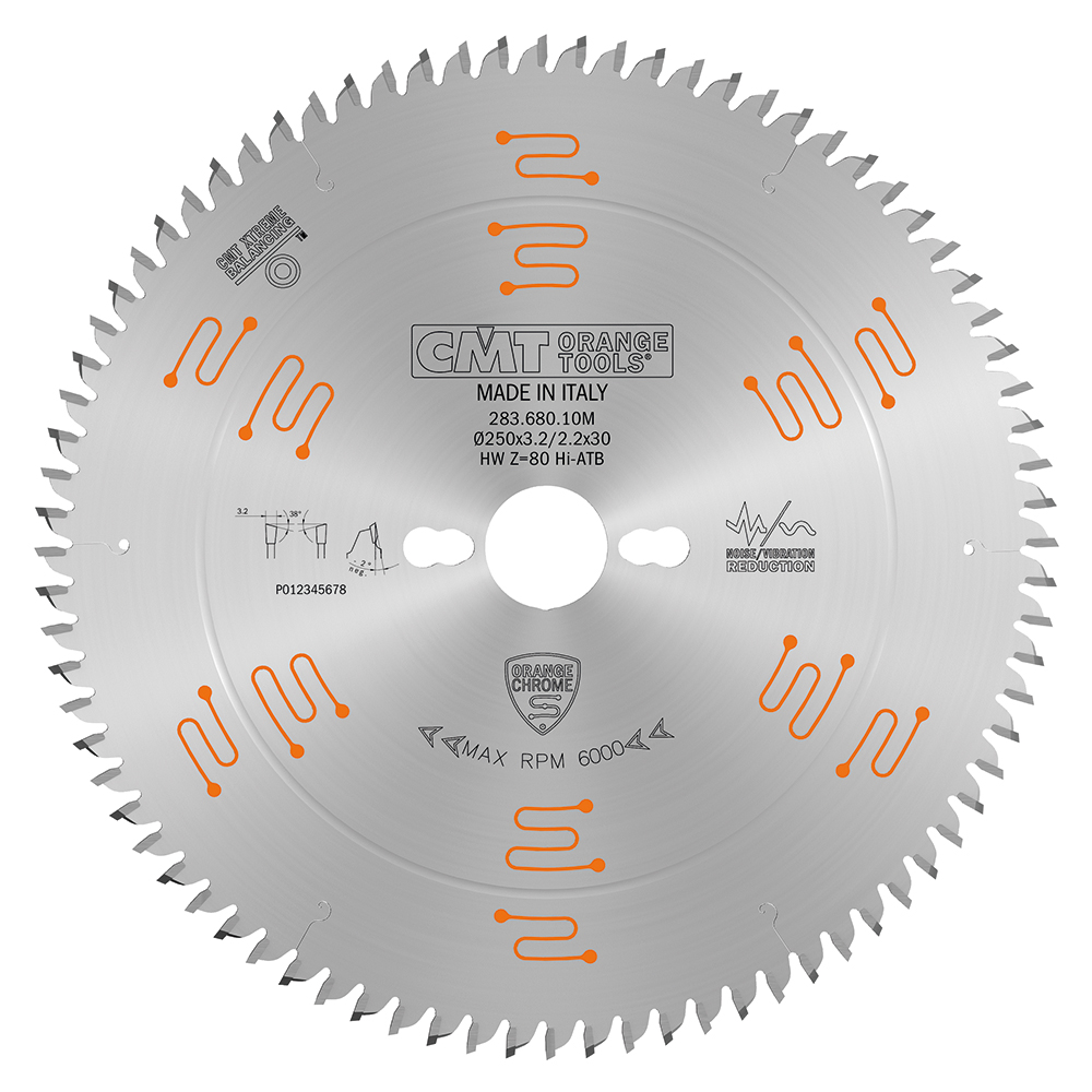 CMT 283.680.10M – ORANGE CHROME BLADE 250x80x3.2x30mm HI-ATB (NEG)