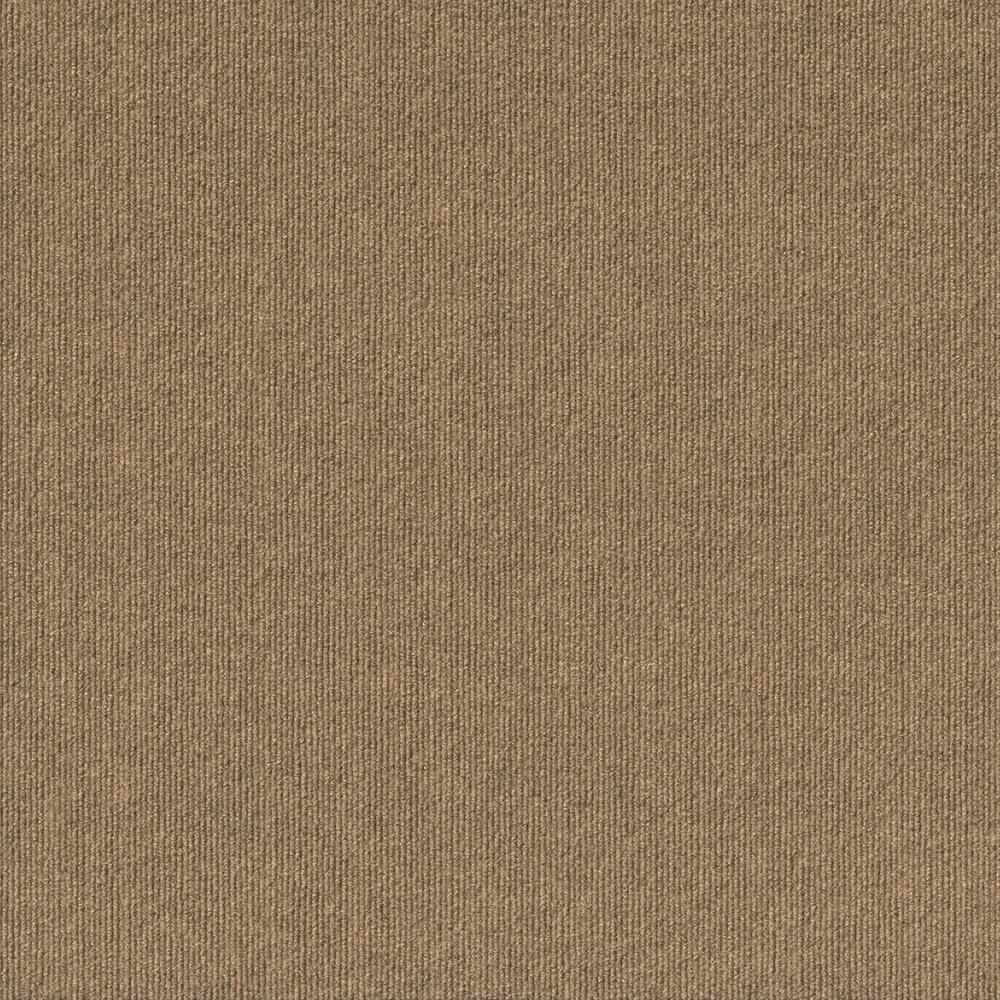 Foss Peel and Stick First Impressions Chestnut Ribbed Texture 24 in. x 24 in. Commercial Carpet Tile (15-tile / case)