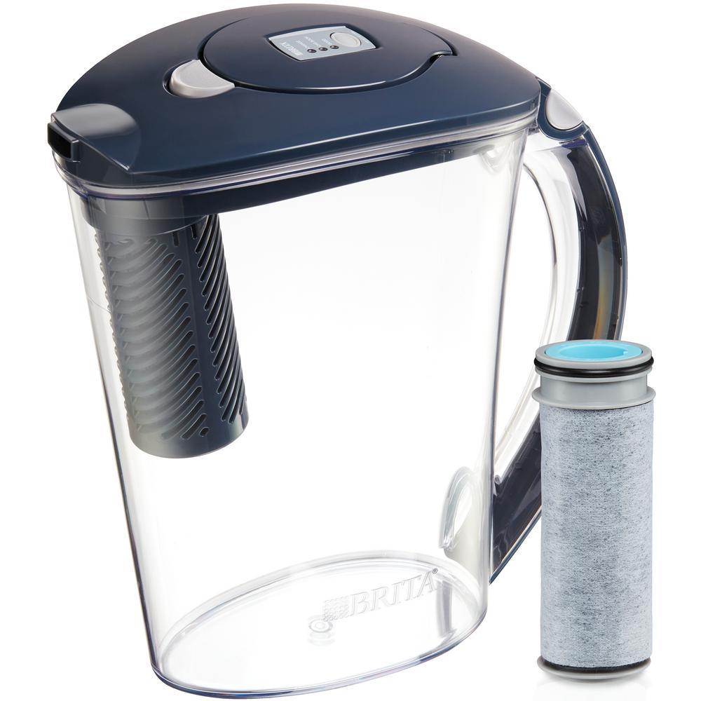 Stream Rapids 10-Cup Filter as You Pour Water Filter Pitcher in Carbon Gray, BPA Free
