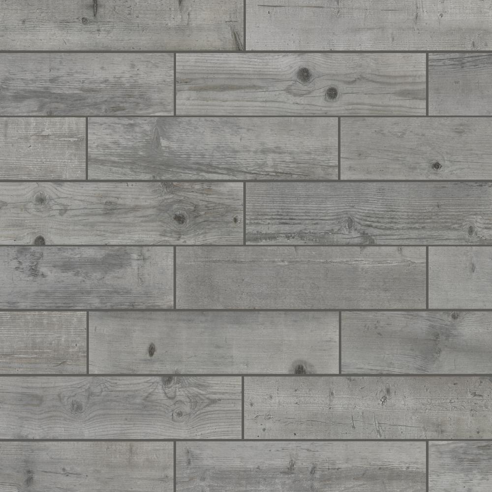 Florida Tile Home Collection Timber Grey 6 in. x 24 in. Porcelain Floor and Wall Tile (14 sq. ft. / case)