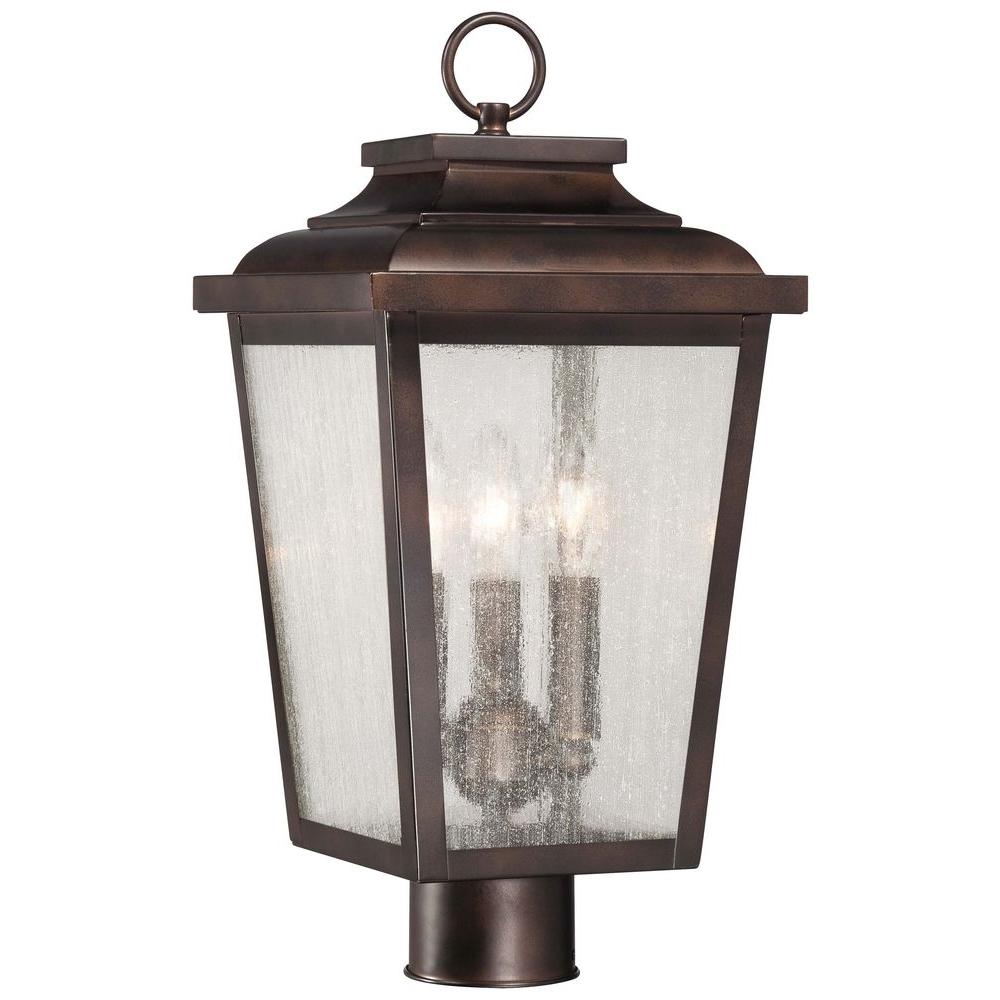 Irvington Manor 3-Light Chelsea Bronze Outdoor Post Mount