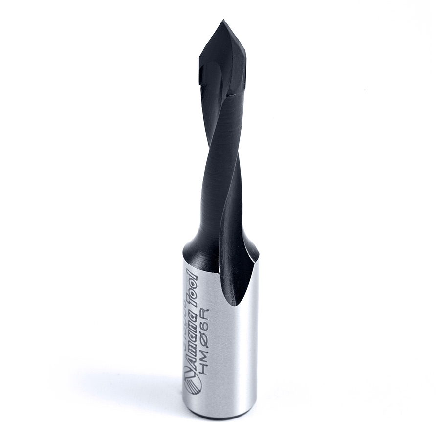 Amana 313006 Carbide Tipped Through-Hole Boring Bit R/H 6mm Dia x 57mm Long x 10mm Shank