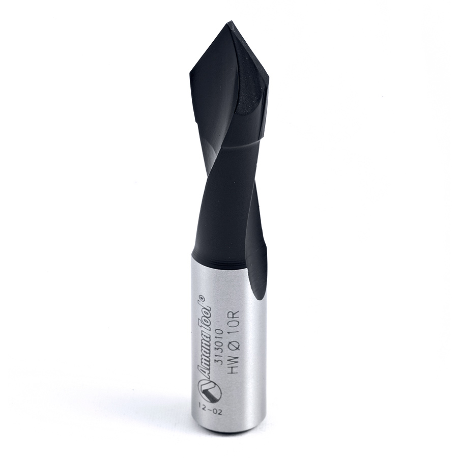 Amana 313010 Carbide Tipped Through-Hole Boring Bit R/H 10mm Dia x 57mm Long x 10mm Shank