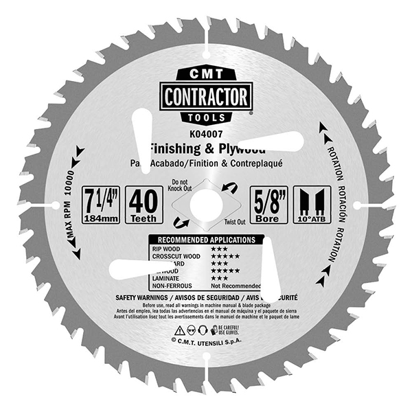 Itk Contractor Finish 7-1/4’’X5/8” T=40 Atb (10-Pcs. Bulk Masterpack)