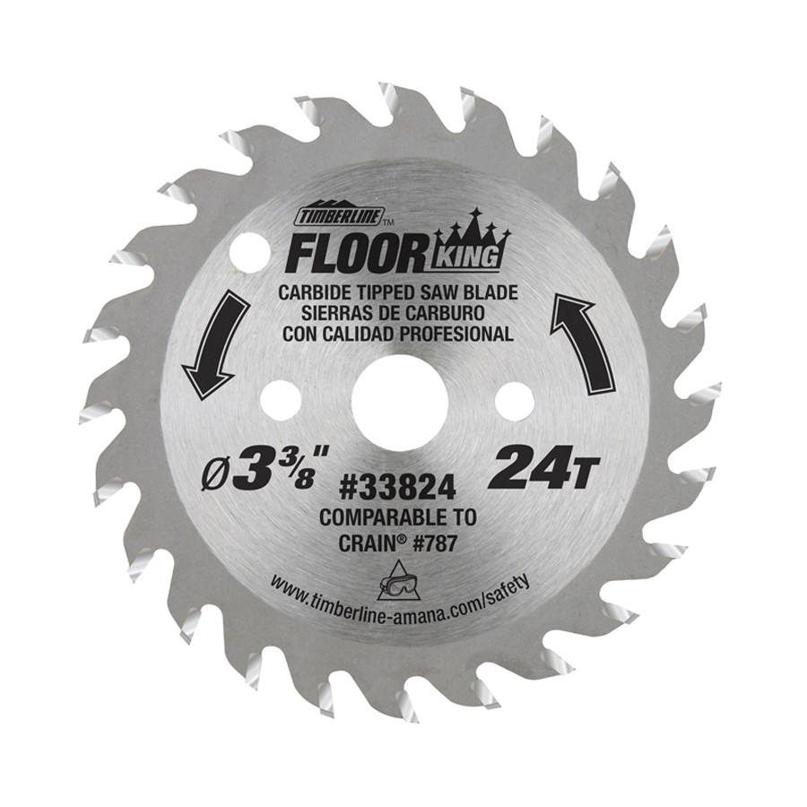 Timberline 33824 Floor King Comparable to Crain® 787 for Toe-Kick 785 & 795 Saw 3-3/8″ Dia x 24T ATB, 10 Deg, 1/2 Bevel Bore