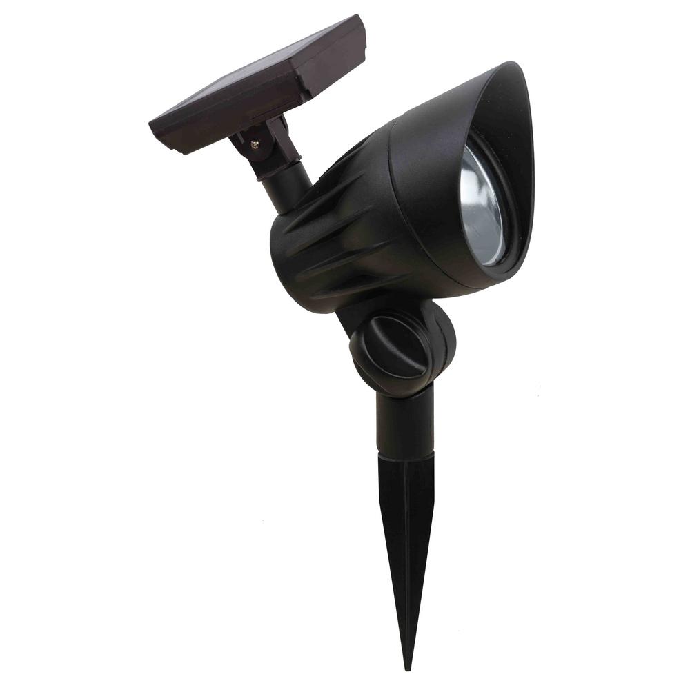 Solar Black Outdoor Integrated LED 3000K Warm White 30 Lumen Landscape Spot Light