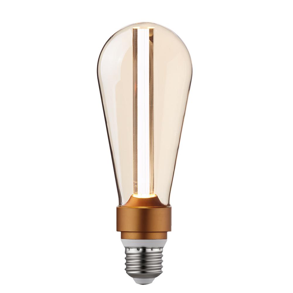 Globe Electric 15-Watt Equivalent ST64 Dimmable LED Light Bulb with Amber Glass, Cool White