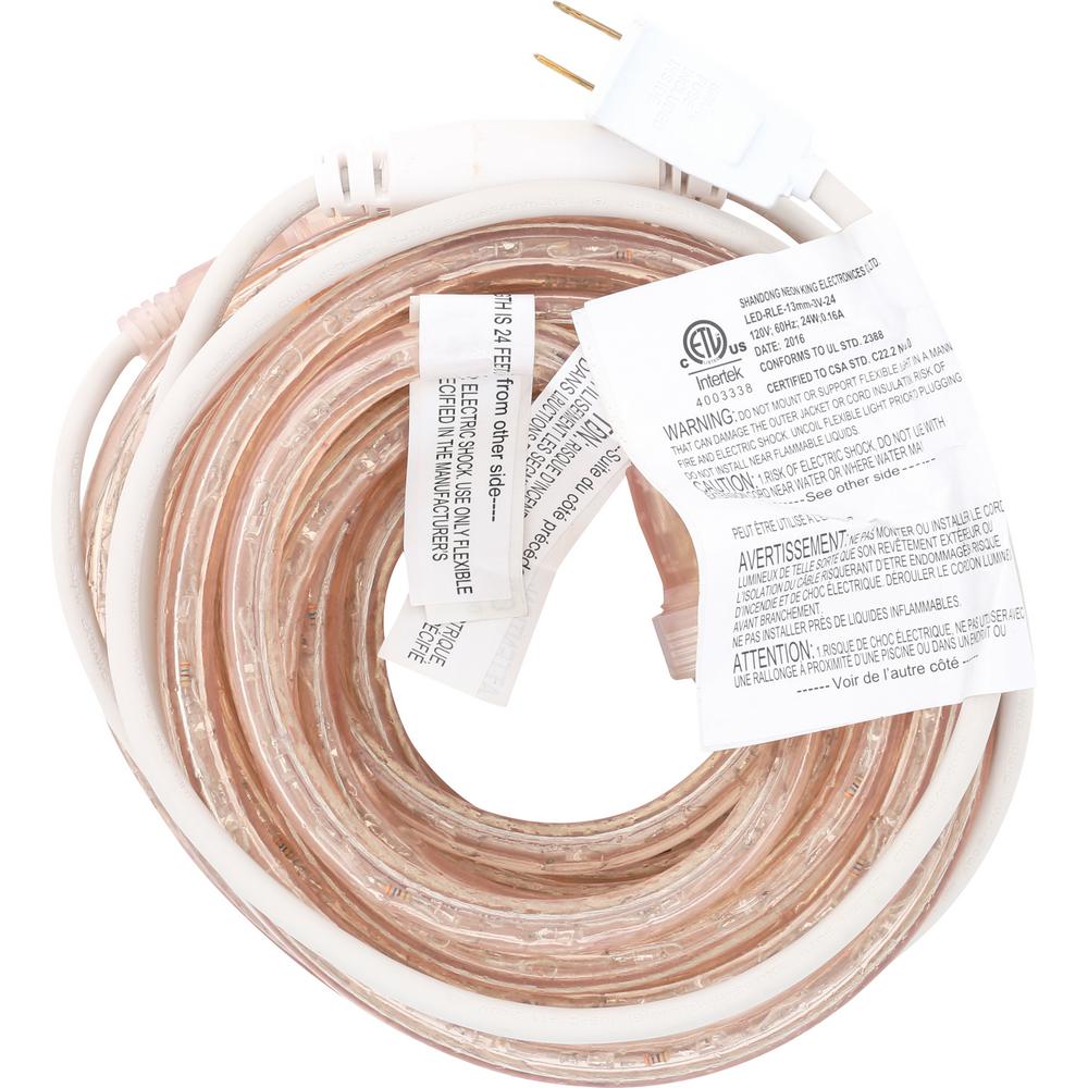 Indoor/Outdoor 24 ft. White LED Rope Light Kit