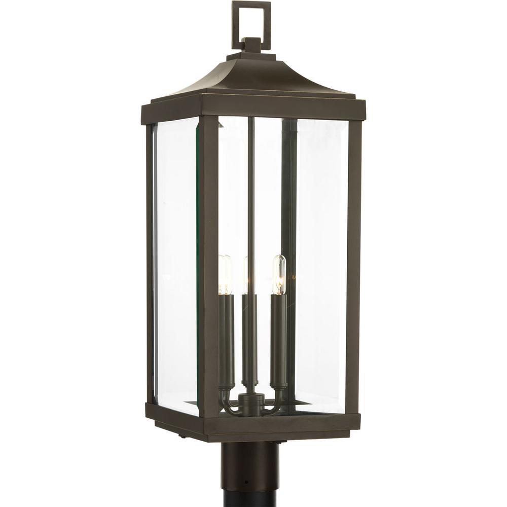 Gibbes Street Collection 3-Light Outdoor Antique Bronze Post Lantern