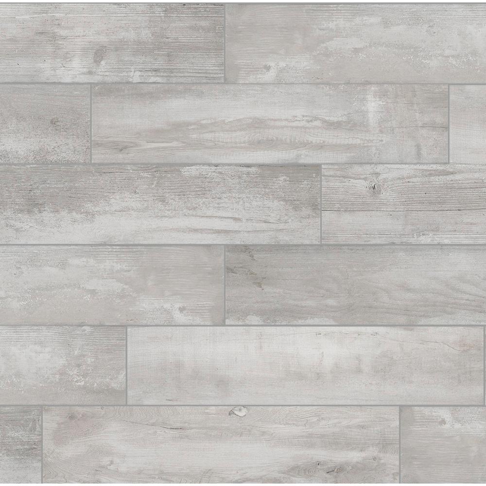 Florida Tile Home Collection Alaskan Powder Light Grey 8 in. x 36 in. Matte Porcelain Floor and Wall Tile (122.4 sq. ft./Pack)