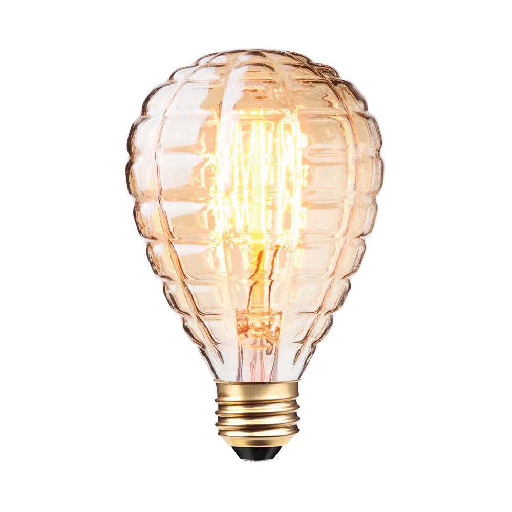 Globe Electric 40W Amber Designer Vintage Edison Granada Incandescent Light Bulb