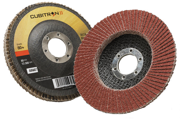 3M Cubitron II Flap Disc 967A 4 1/2" Type 27 Grade 80+ 55607