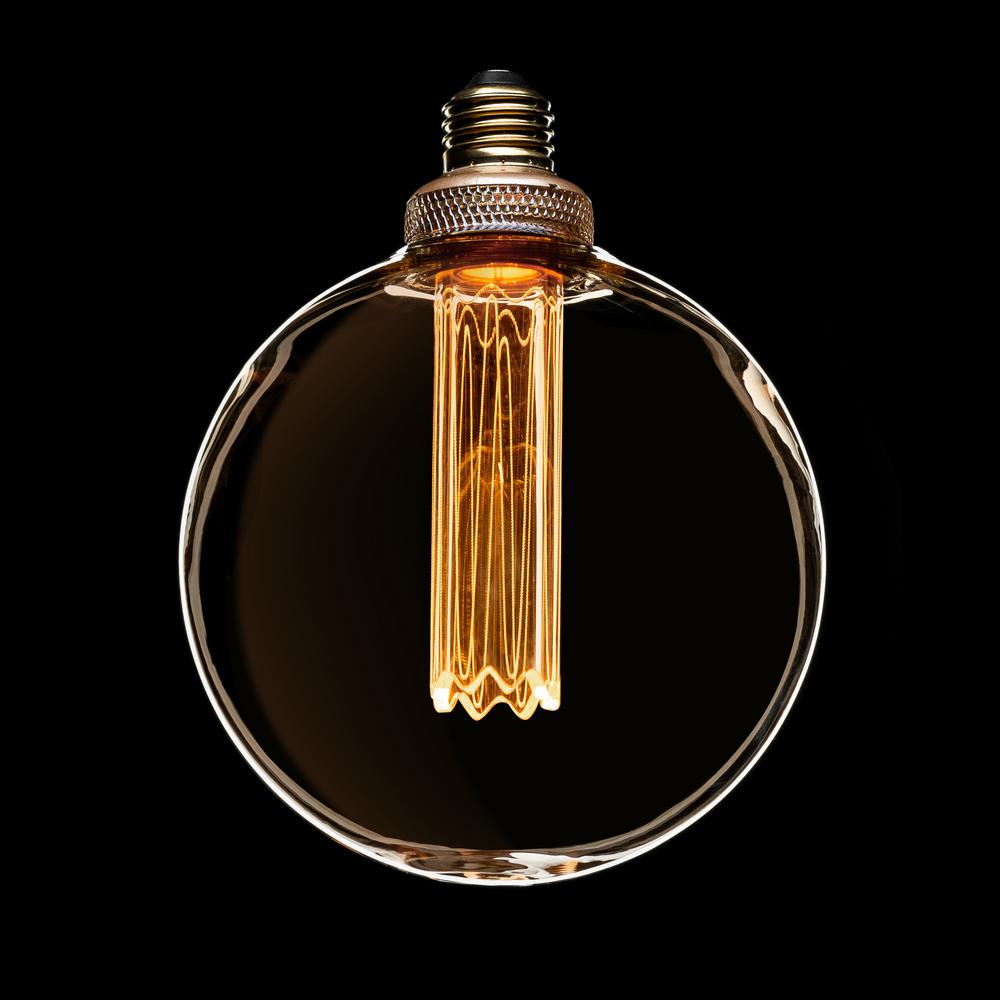 NEXT GLOW 20-Watt Equivalence G125 UL Dimmable Laser Cut Classic Pattern E26 LED Light Bulb, 2000K Amber (1-Bulb)