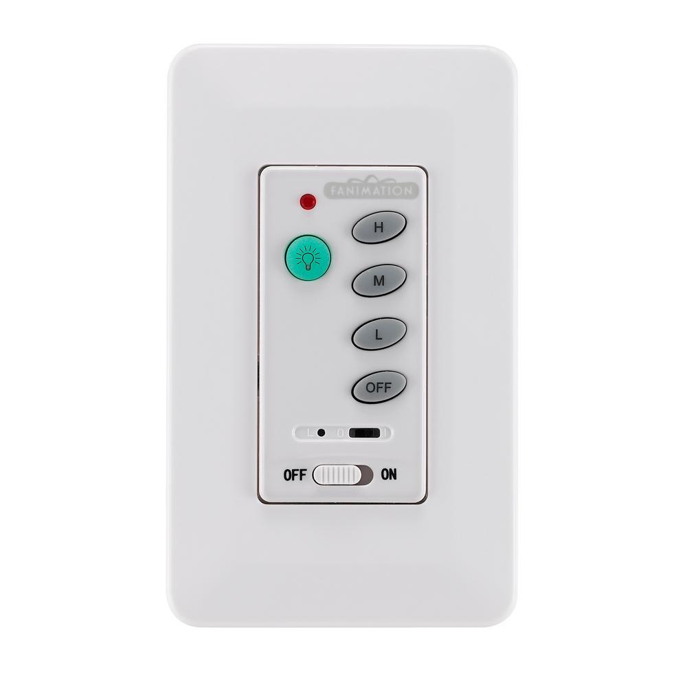 3-Speed Wall Control with Receiver Non-Reversing, White