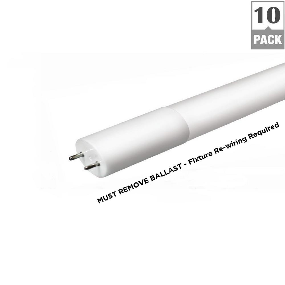 Halco Lighting Technologies 4 ft. 14-Watt T8 Non-Dimmable LED Linear Light Bulb Type B Bypass Double Ended Daylight 5000K (10-Pack)