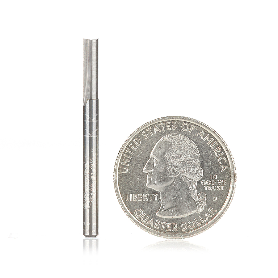 Amana 45199 Solid Carbide Straight Plunge High Production 1/8 Dia x 7/16 x 1/8 inch Shank Router Bit