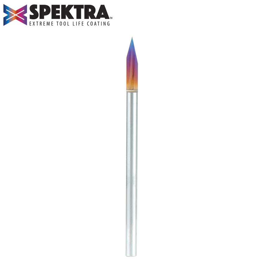 Amana 45630-K Solid Carbide 30 Degree Engraving 0.005 Tip Width x 1/8 Inch Shank Signmaking Spektra, Extreme Tool Life Coated Router Bit