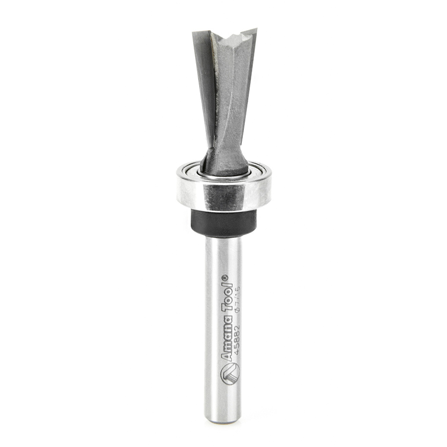 Amana 45882 Carbide Tipped Keller Dovetail 7 Deg x 7/16 Dia x 3/4 x 1/4 Inch Shank with Upper BB